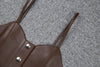 Women’s Genuine Leather Cropped Camisole Top