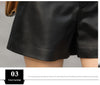 Women’s Black Leather High Waisted Shorts