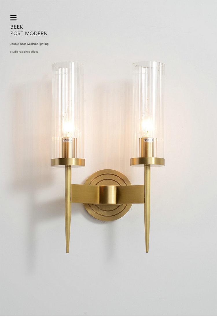 Modern Glass Shade Copper Wall Light Wall-Mounted Sconce