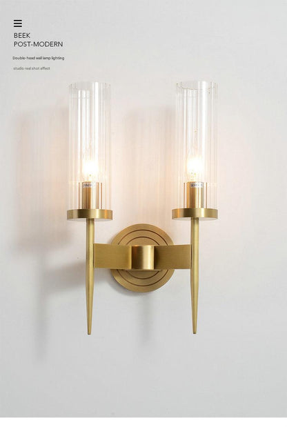 Modern Glass Shade Copper Wall Light Wall-Mounted Sconce