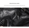 Genuine Black Leather Men’s Backpack with Trolley Sleeve