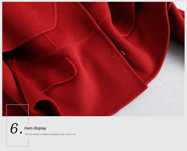 Women Petite Short French Cape Double-Sided Cashmere Coat