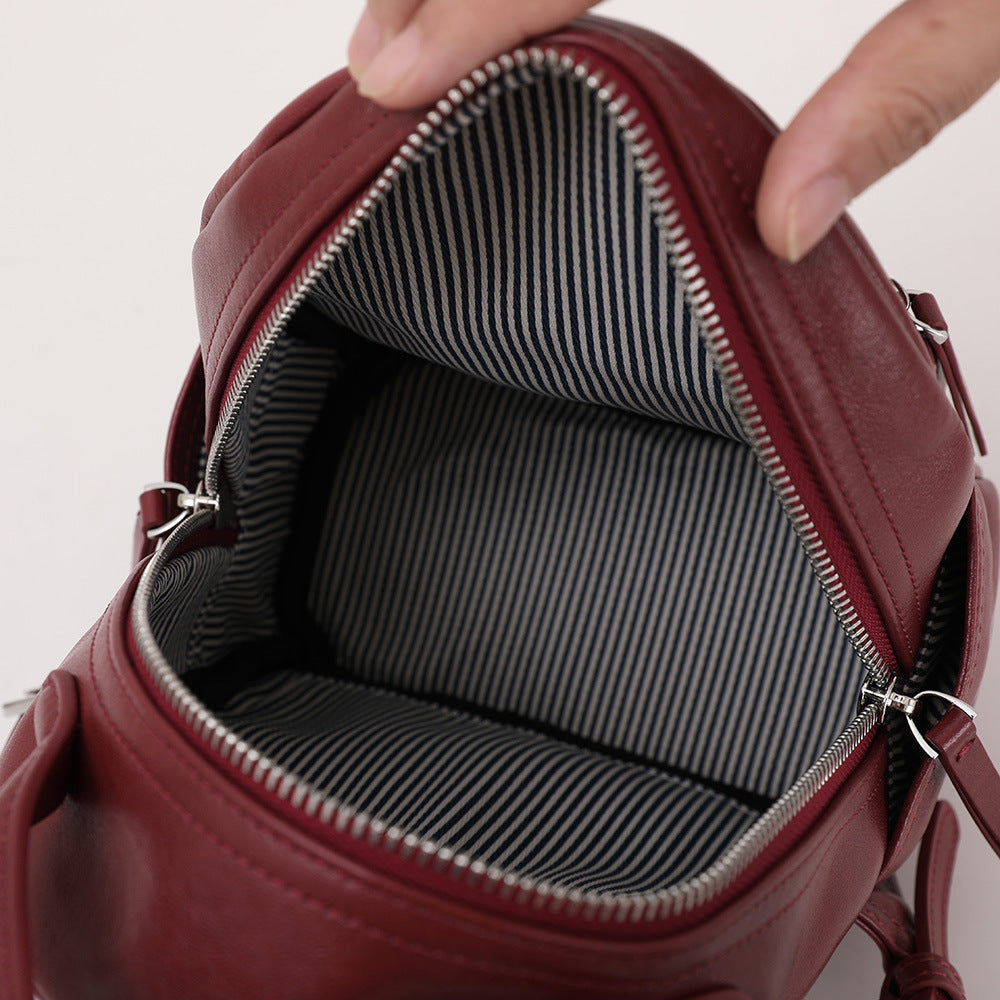 Mini Women Leather Backpack Full-Grain Small Backpack Purse