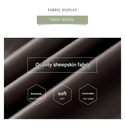 Women genuine leather long trench coat