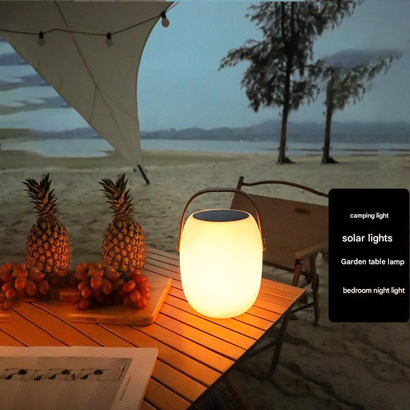 Solar portable basket light for outdoor decor