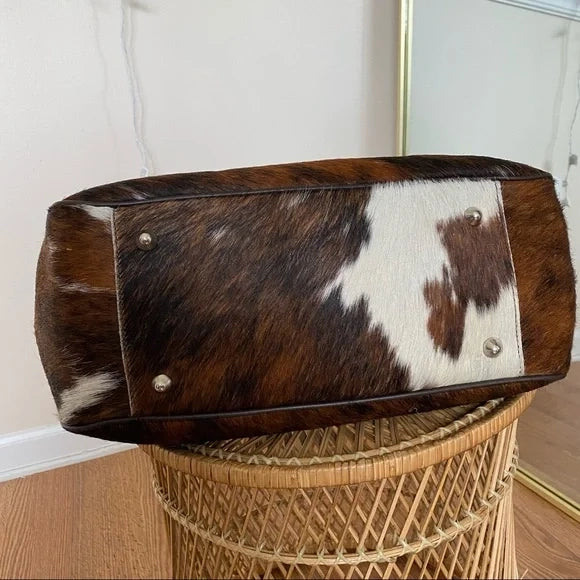 Brindle cowhide tote bag for women