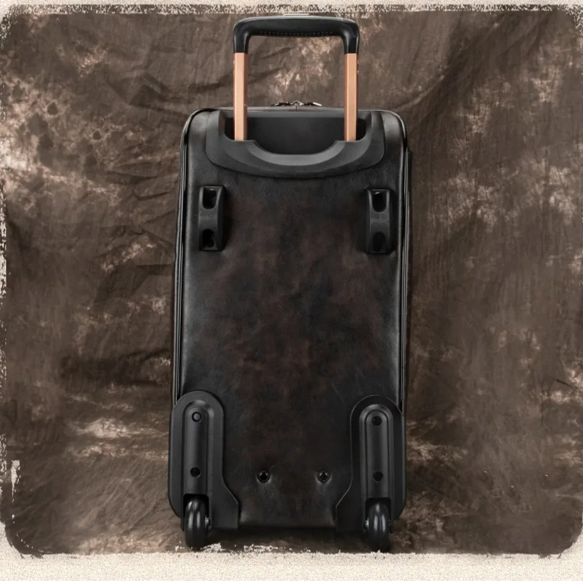 Retro Leather Wheeled Trolley Travel Bag Large Capacity