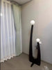 Modern Minimalist Walnut Solid Wood Floor Lamp with Dual Glass