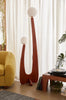 Modern Minimalist Walnut Solid Wood Floor Lamp with Dual Glass