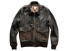 Distressed leather bomber jacket mens genuine leather black
