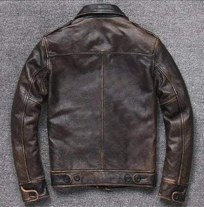 distressed leather bomber jacket mens vintage