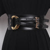 Double prong corset belt for women faux leather 2