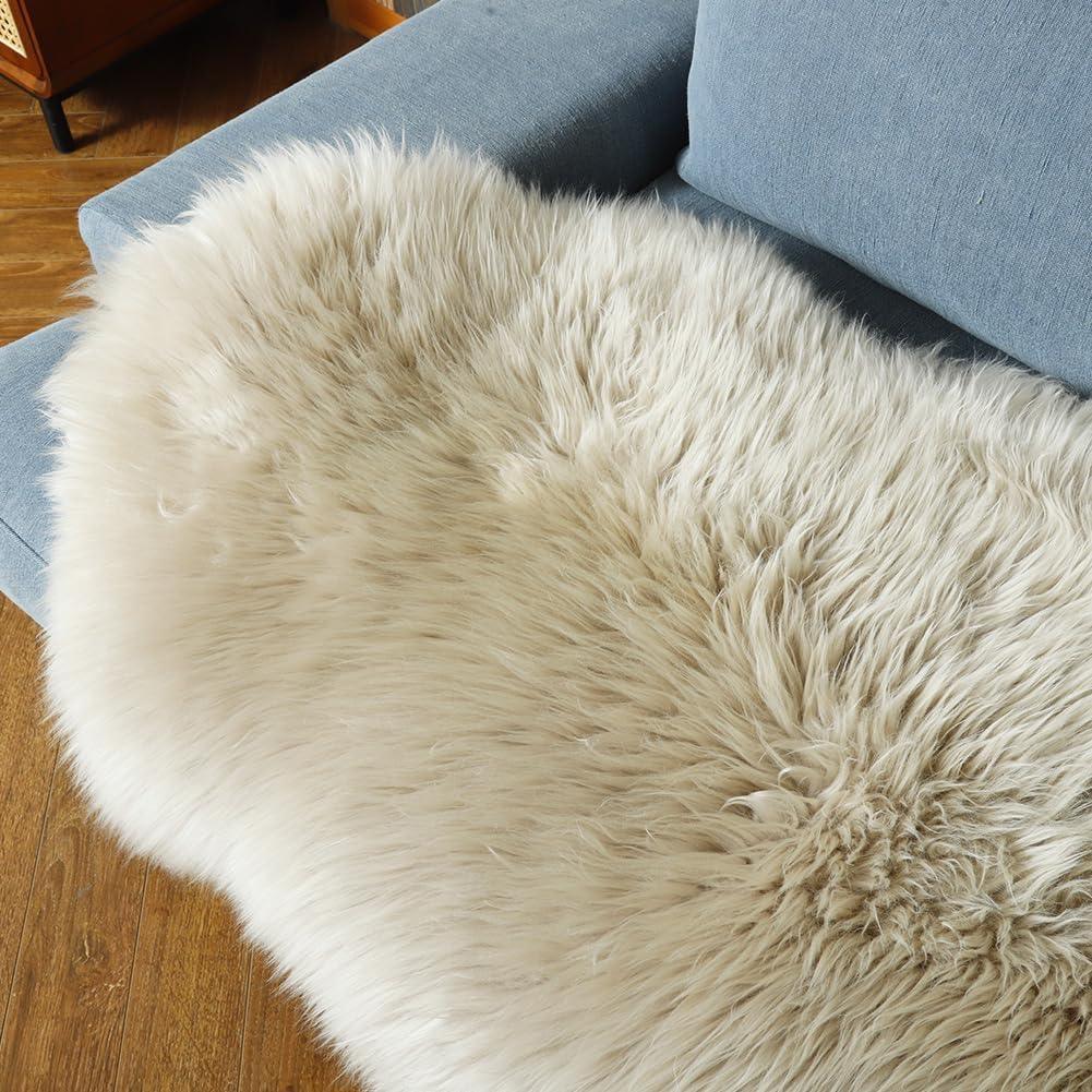 Double Pelt Cream Brown Sheepskin Rug
