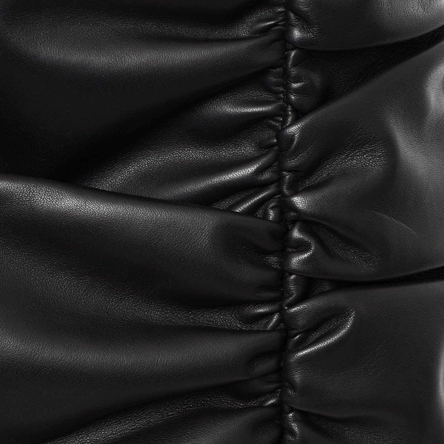 Genuine black leather mini skirt