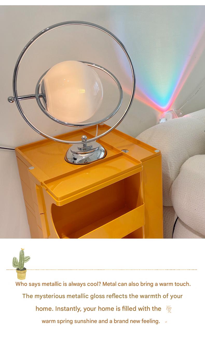 Retro Glass Moon Table Lamp Vintage Orbit Bedside Light