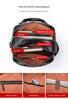 Genuine Black Leather Men’s Backpack with Trolley Sleeve