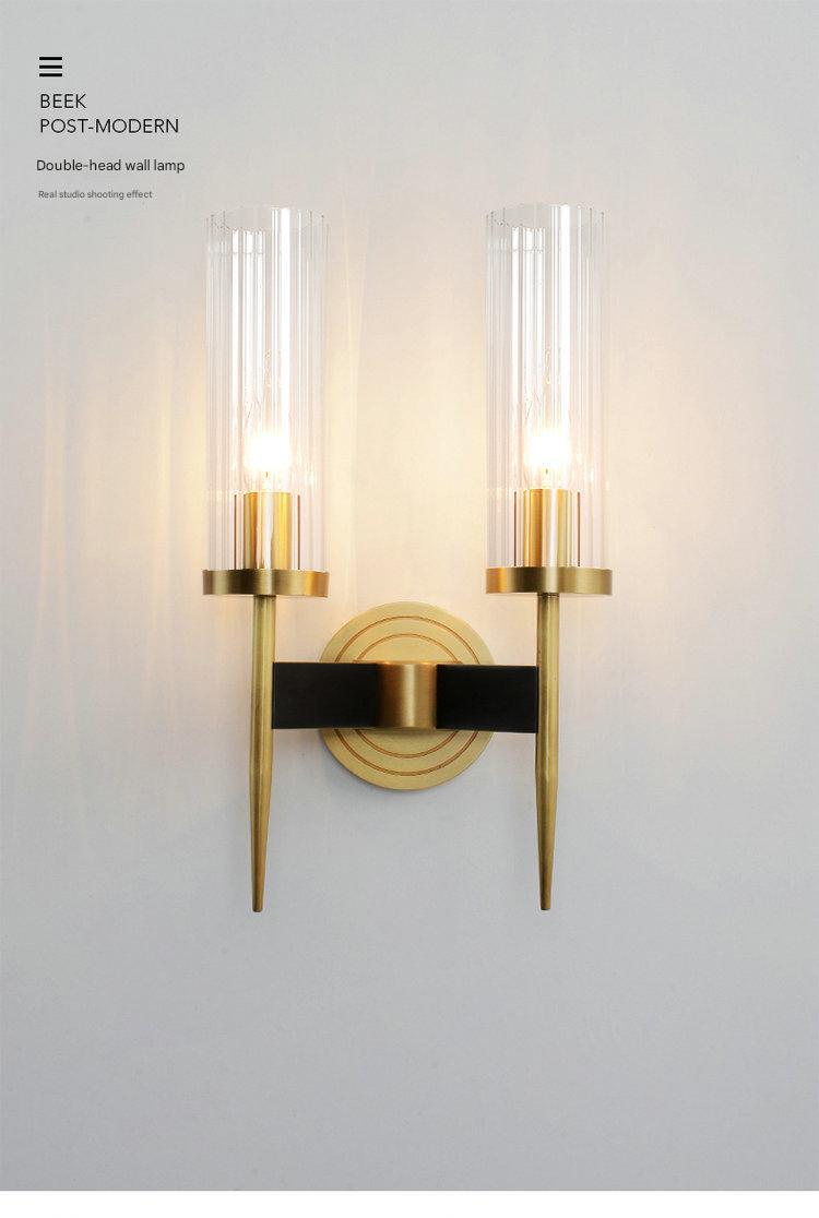 Modern Glass Shade Copper Wall Light Wall-Mounted Sconce