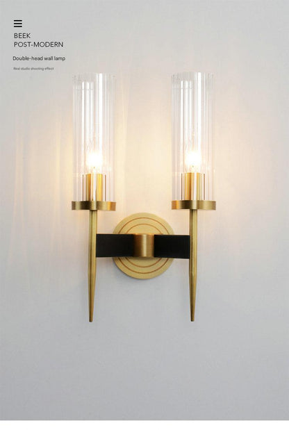 Modern Glass Shade Copper Wall Light Wall-Mounted Sconce