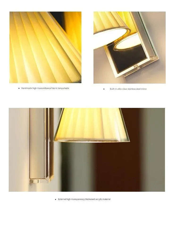 Italian vintage acrylic bedside wall lamp