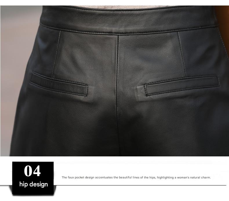 Women’s Black Leather High Waisted Shorts