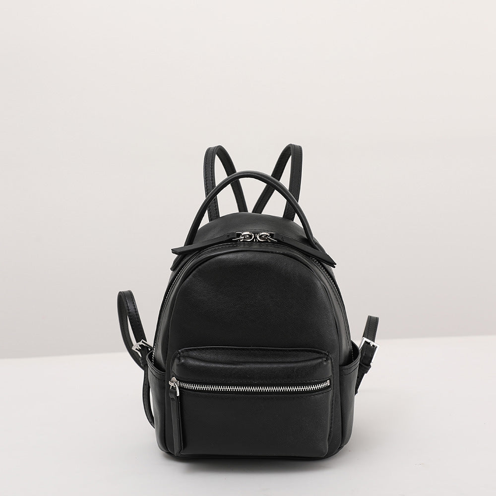 Mini Women Leather Backpack Full-Grain Small Backpack Purse