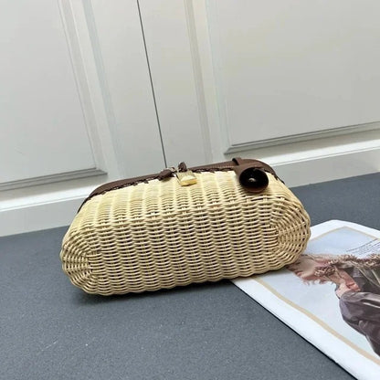 Woven Wicker Rattan Handbag