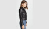 black leather jacket women