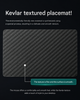 Extra large carbon fiber mouse pad creates a spacious computer area for keyboards, mice and daily desk accessories.