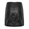 Genuine black leather mini skirt