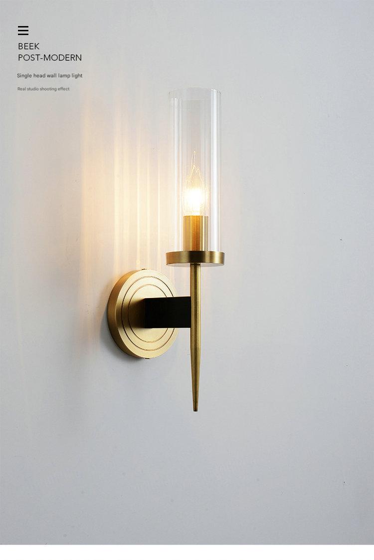Modern Glass Shade Copper Wall Light Wall-Mounted Sconce