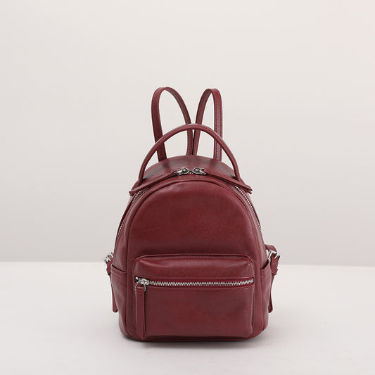 Mini Women Leather Backpack Full-Grain Small Backpack Purse