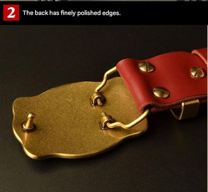 Men’s Western Ox Buckle Full Grain Cowhide Belt