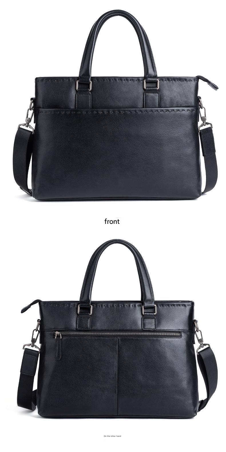 Men Genuine Leather Business Travel Laptop Bag