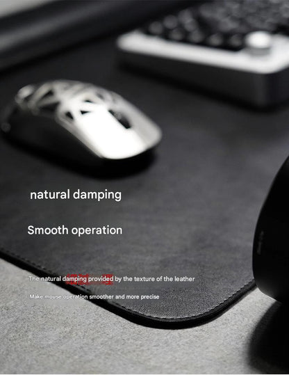 Leather desk mat with magnetic writing surface