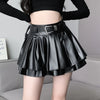 Silver metallic faux leather mini skirt