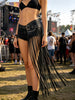 Festival tassel skirt with rivets