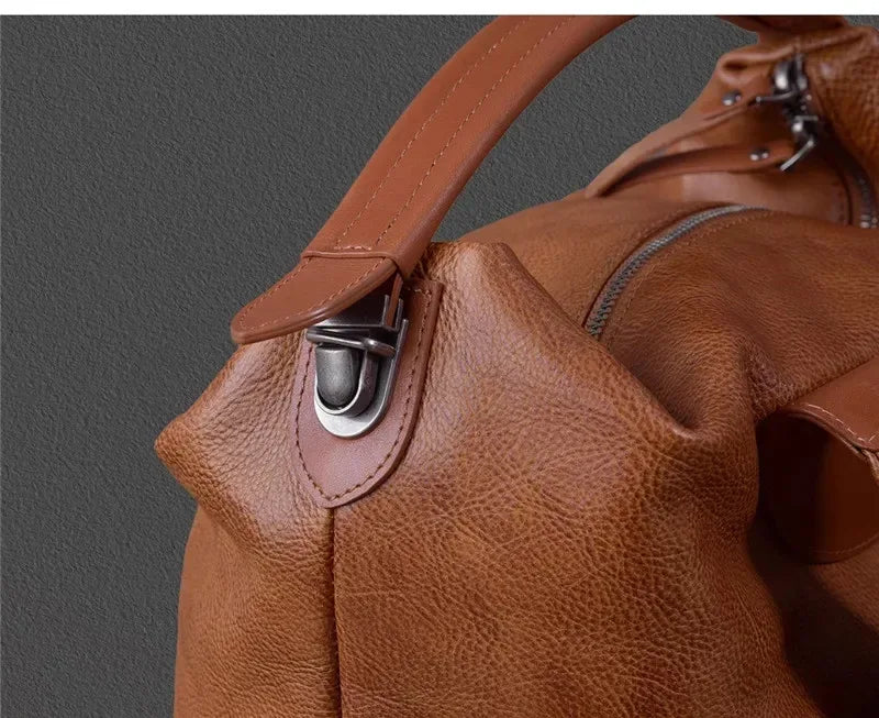 Men’s Vintage Leather Backpack Handmade Brown Cowhide