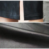 Women’s Black Faux Leather Pencil Skirt with Front Slit