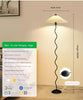 Vintage pleated fabric standing floor lamp Floor lamp with tri-color light 12 watts beige lampshade 110V-120V For US CA