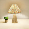 Premium rattan bamboo woven table lamp Floral conical lampshade