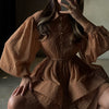 French chiffon tie waist mini dress