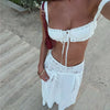 French lace two-piece beach skirt set