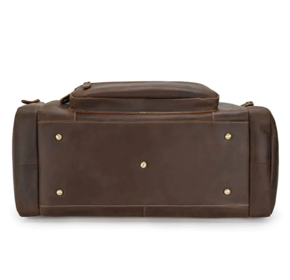 Full Grain Leather Duffle Bag for Men in Brown