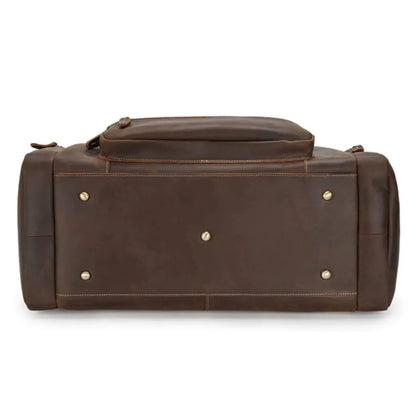 Full Grain Leather Duffle Bag for Men in Brown
