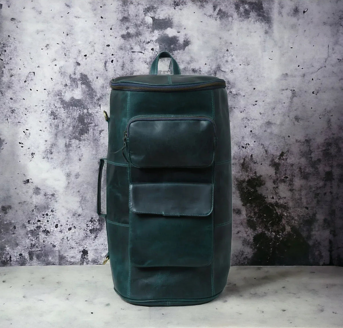 Convertible Leather Backpack Duffle Bag