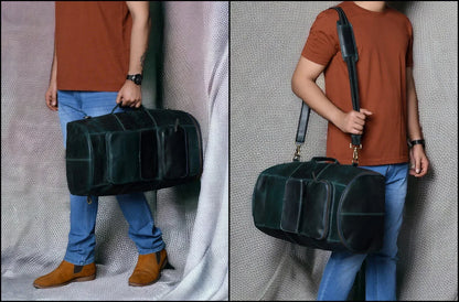Convertible Leather Backpack Duffle Bag