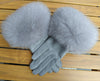 Women leather gloves with fur cuff 8