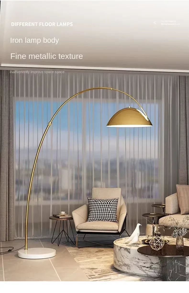 Modern curved arc floor lamp for living rooms