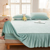 Quilted Fitted Sheet with Bed Skirt Mattress Cover