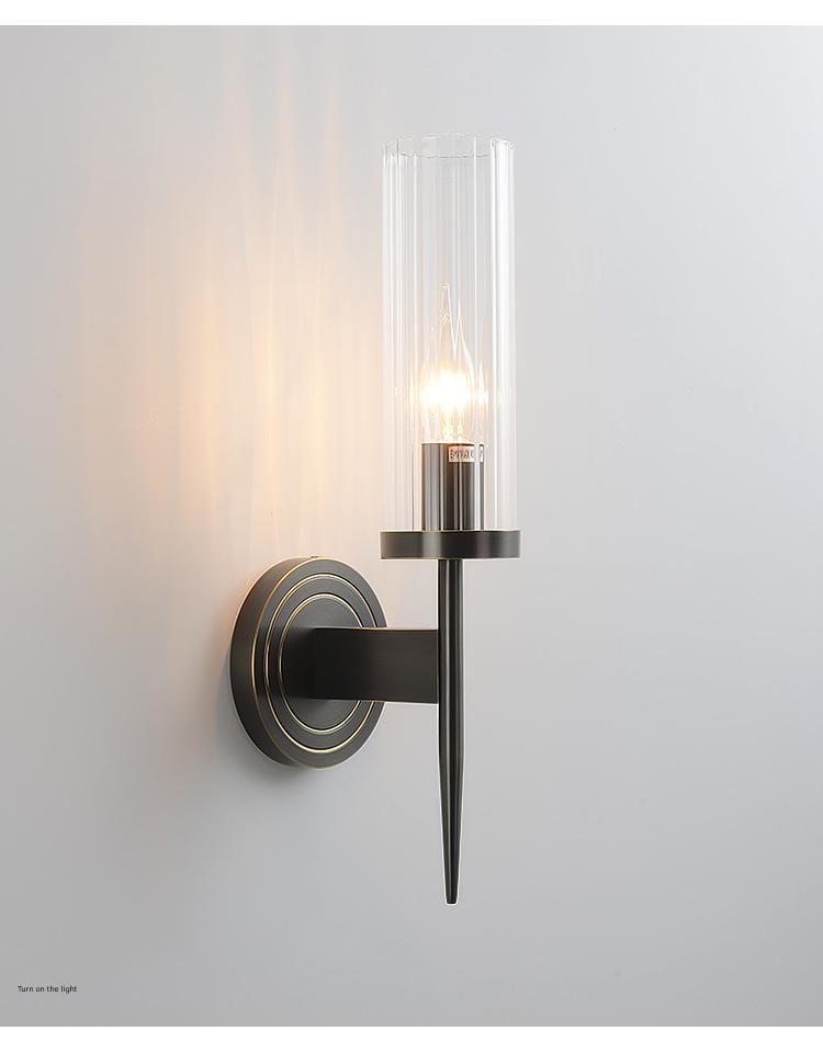 Modern Glass Shade Copper Wall Light Wall-Mounted Sconce
